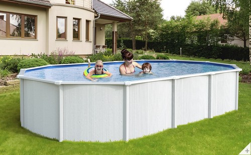 Piscina ovale acciaio white - piscina,